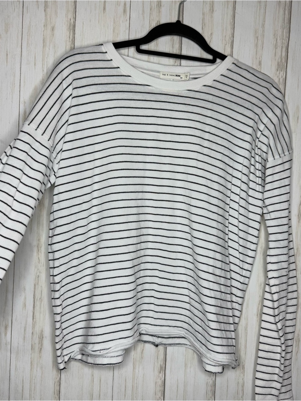 Rag & Bone Black and White Striped Long Sleeve